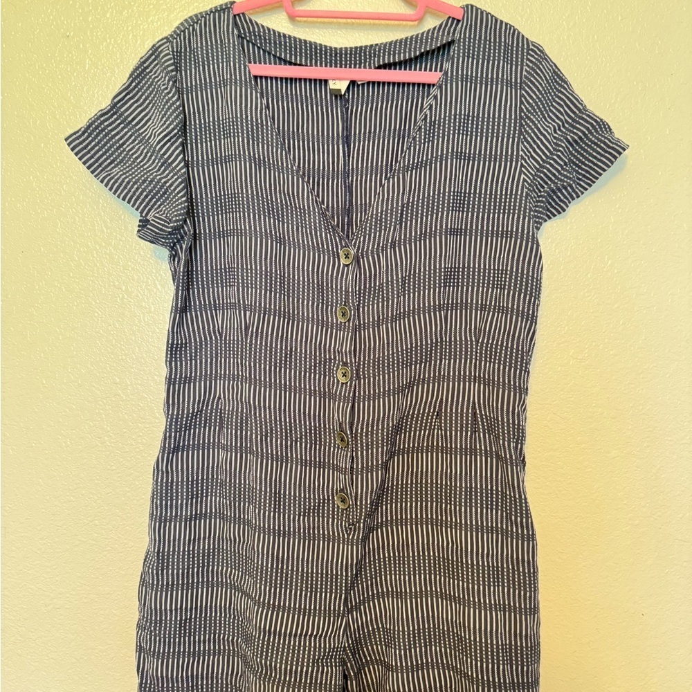 Roxy Blue and White Knit Romper